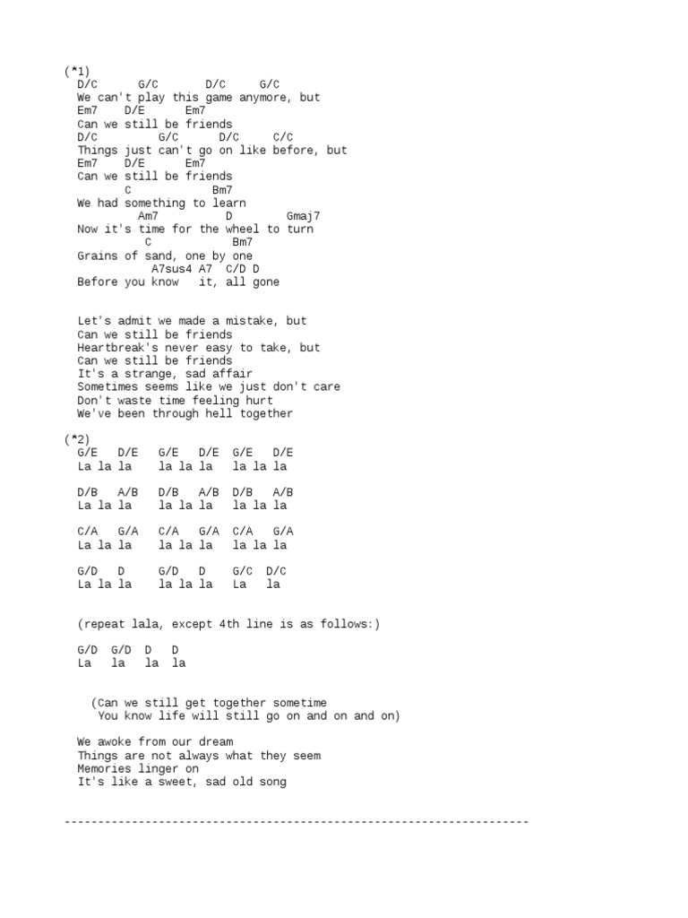 Todd Rundgren - Can't We Still Be Friends?, PDF, Musical Notation